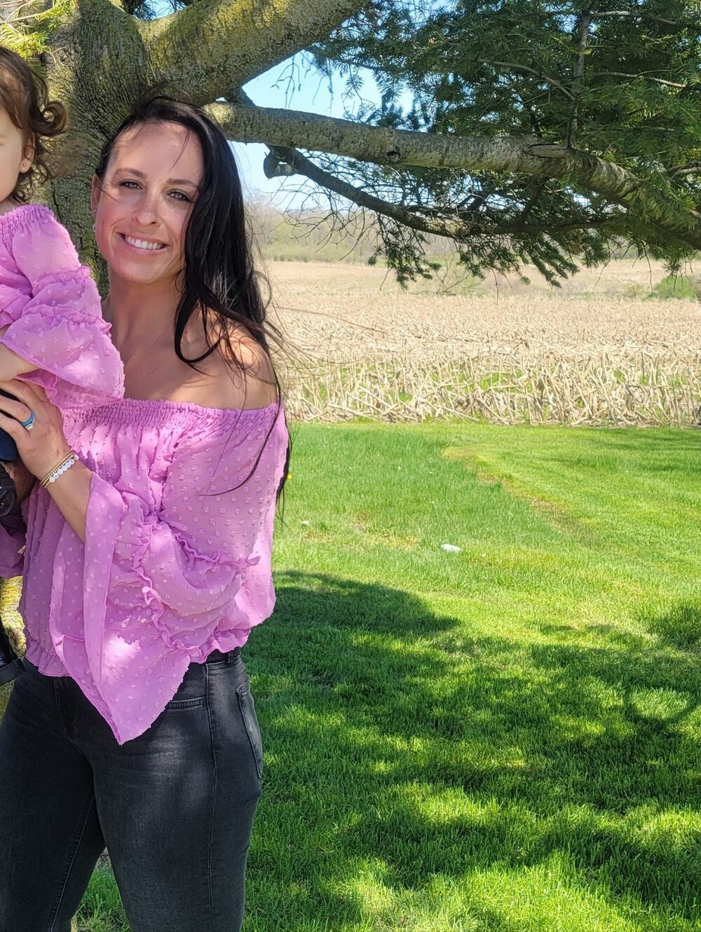 Women's Pink/Purple Ruffled Top